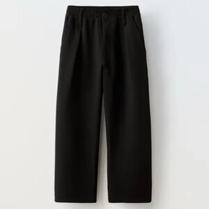 Zara Black Wide-Leg Trousers girls size 11/12